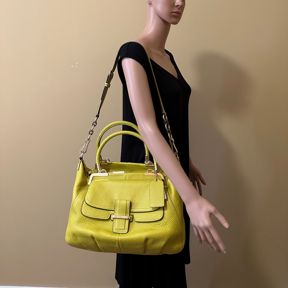 Coach Pebbled Leather Madison Satchel, NWT